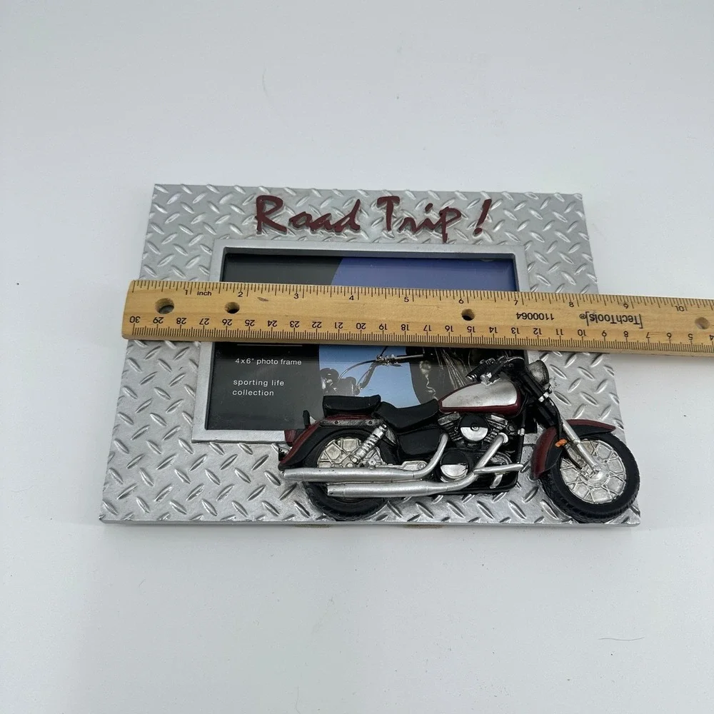 Prinz Road Trip Motorcycle 4x6 Photo Frame Diamond Plate Biker Decor 4402-641